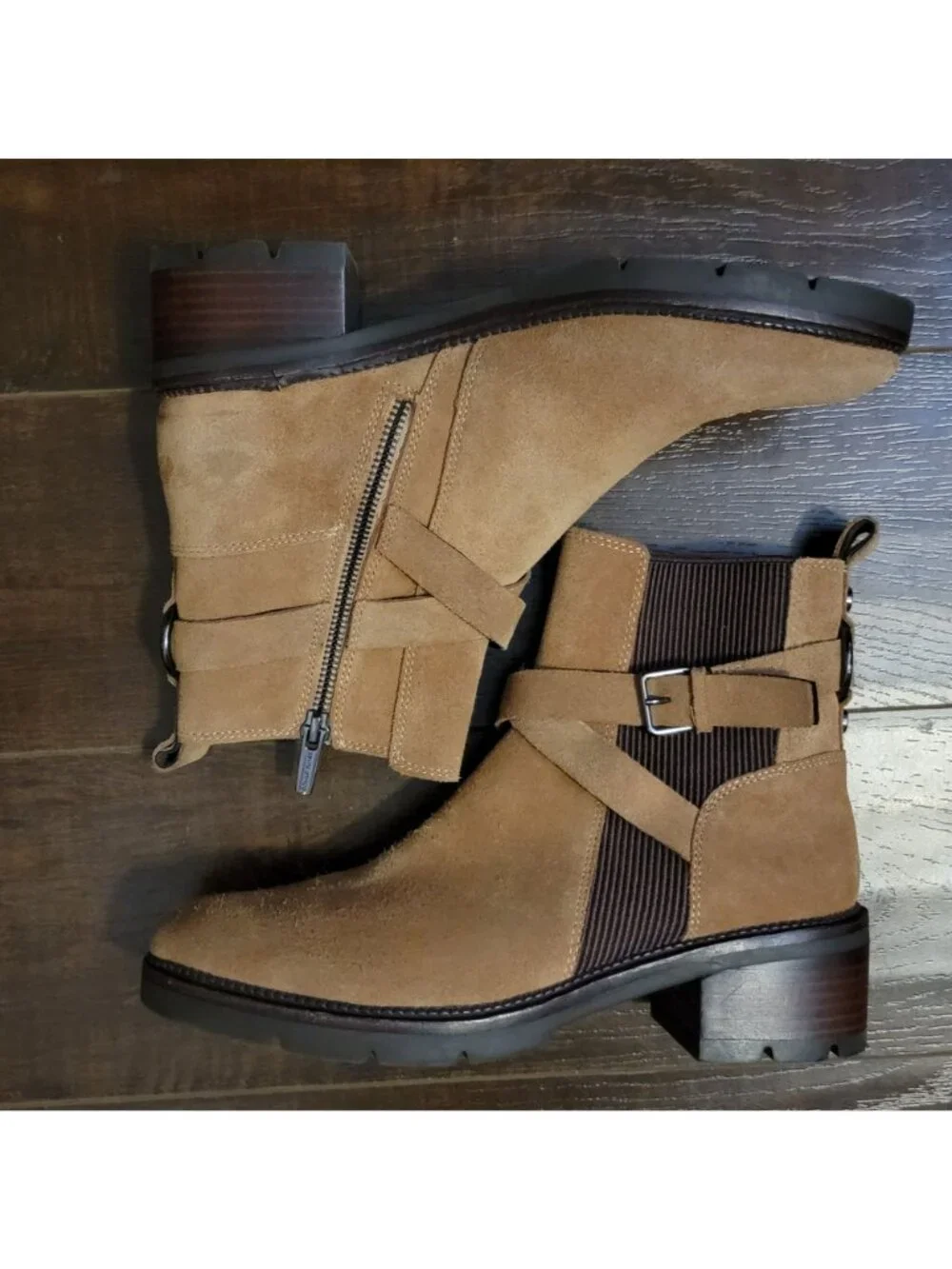 NEW Donald Pliner Savvy Boots Brown Suede Rustic Cottagecore Country Womens 8.5